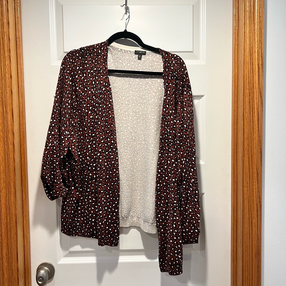 Talbots leopard print cardigan